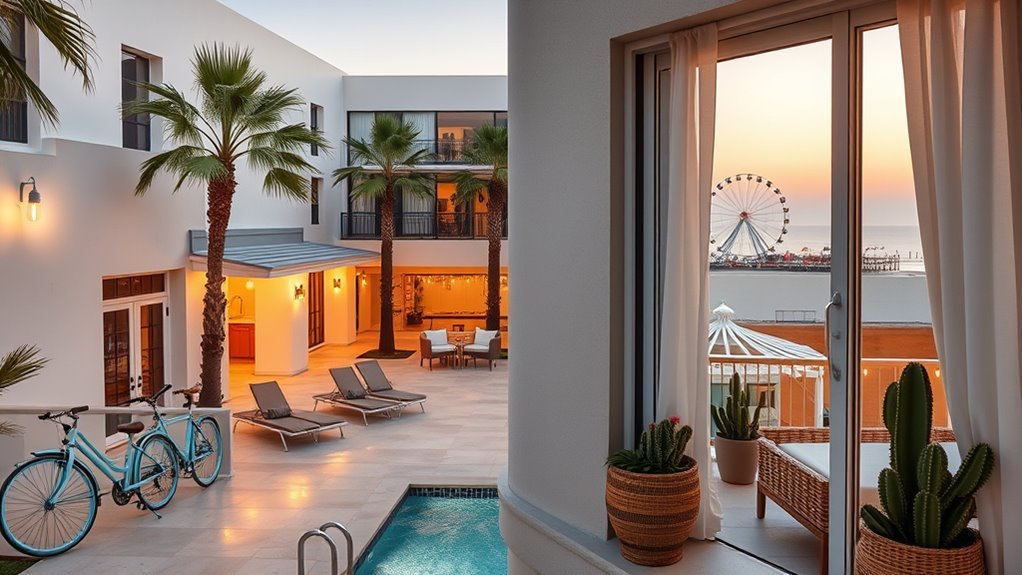 Distinctive boutique hotel interior in Santa Monica