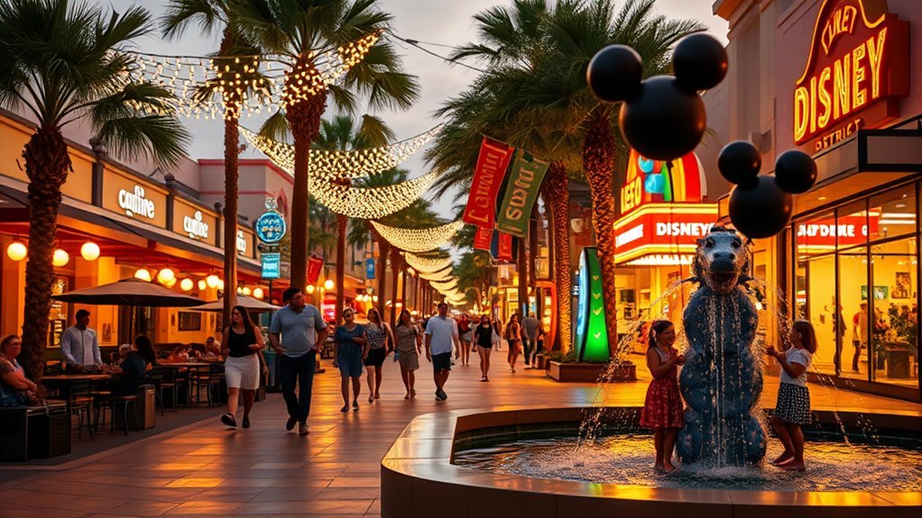 vibrant dining and shopping