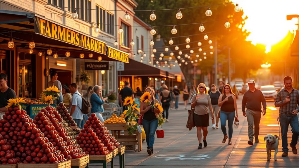 vibrant downtown farmers market