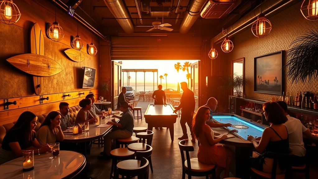 vibrant nightlife by beach