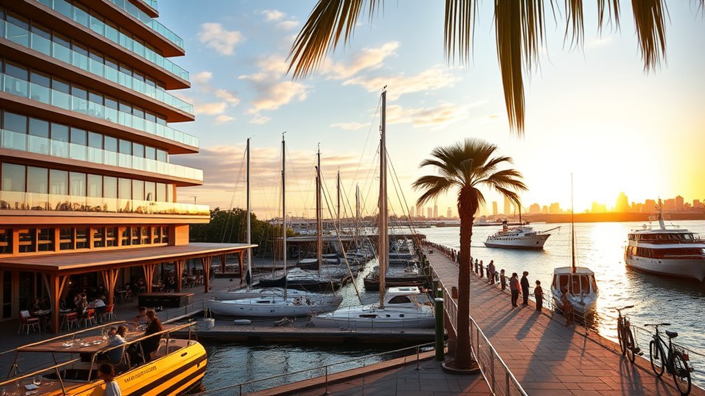 waterfront hotels and dining