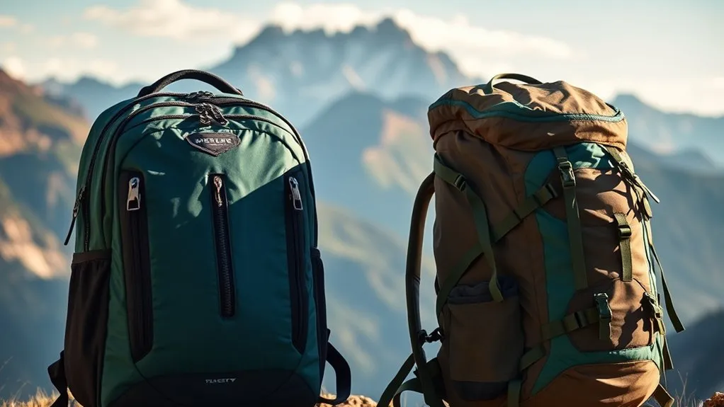 Backpack capacity ranges for travel, day hiking, and backpacking