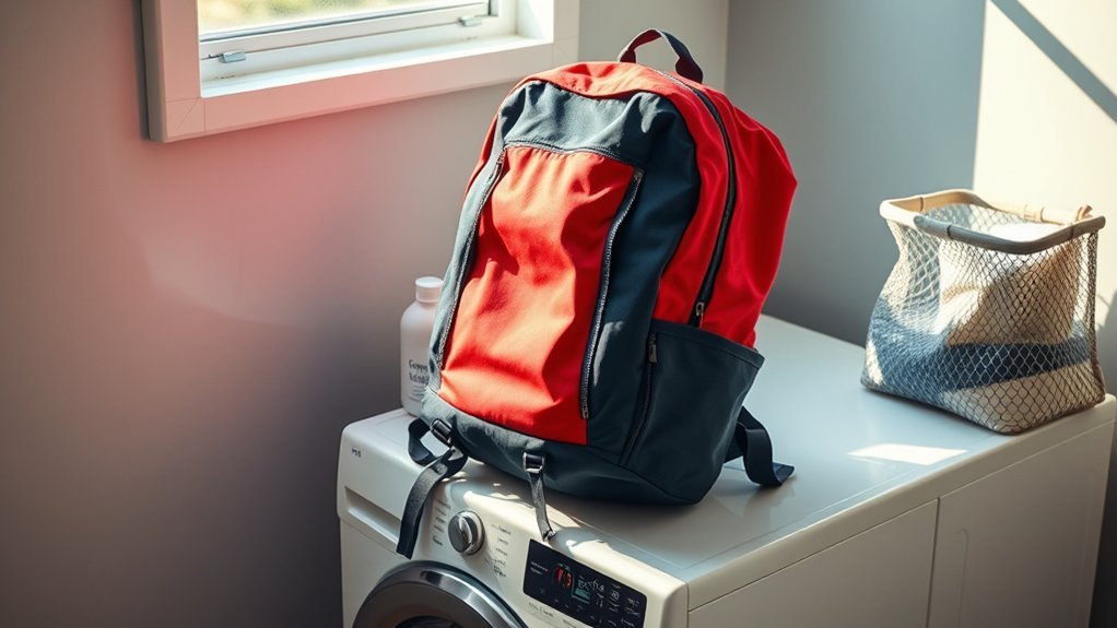 Can You Machine Wash a Backpack: Quick Guide & Helpful Tips Backpack protected in a mesh laundry bag before machine washing
