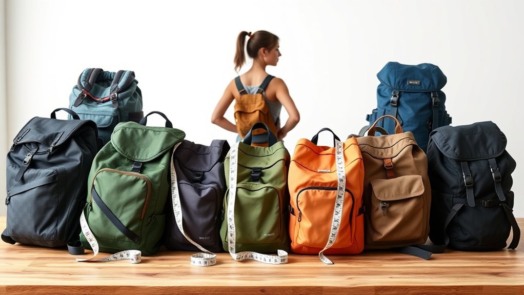 backpack sizes and capacities