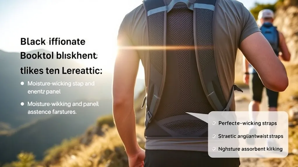 Shopper comparing lightweight backpacks with ventilated back panels