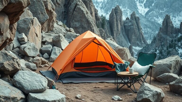 camping on rocky terrain