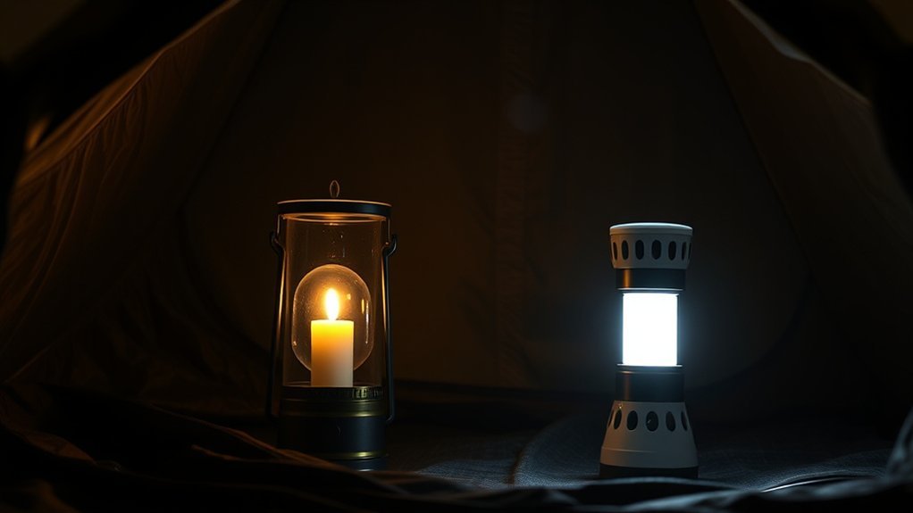 comparison of candle lanterns versus led safety lights