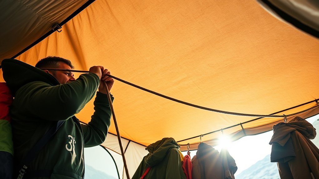 How to Create a Gear Drying Line Under the Vestibule ceiling preparation for installation