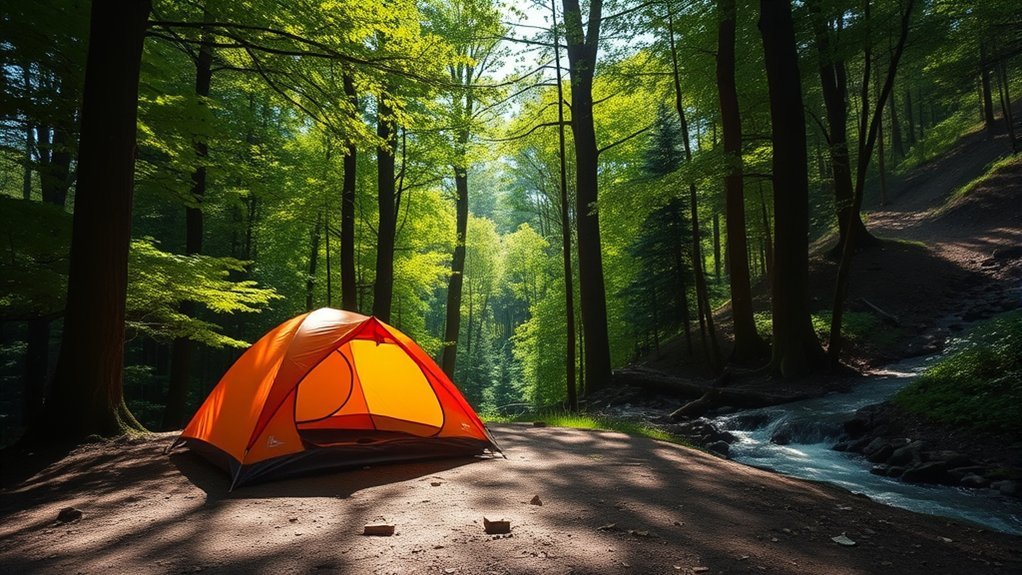 choose elevated dry campsite