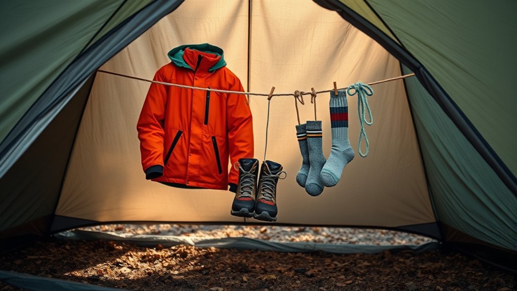 How to Create a Gear Drying Line Under the Vestibule durable outdoor gear drying