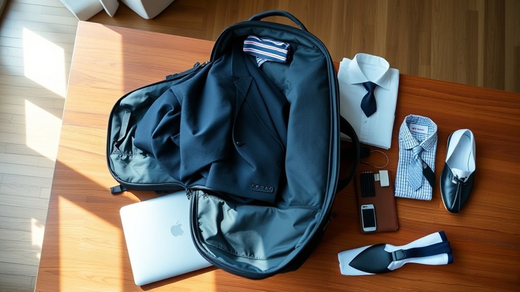 efficient backpack business packing