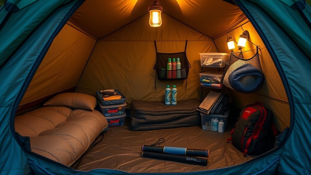 efficient nighttime camping layout