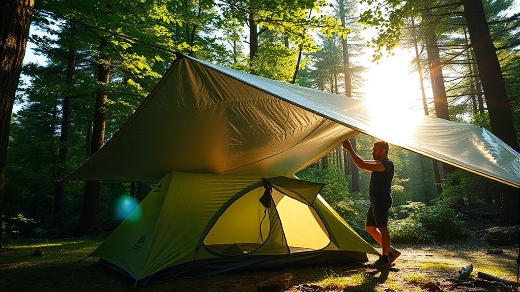 Reflective Tarp Over a Tent: Does It Really Keep You Cooler? efficient tarp cooling setup