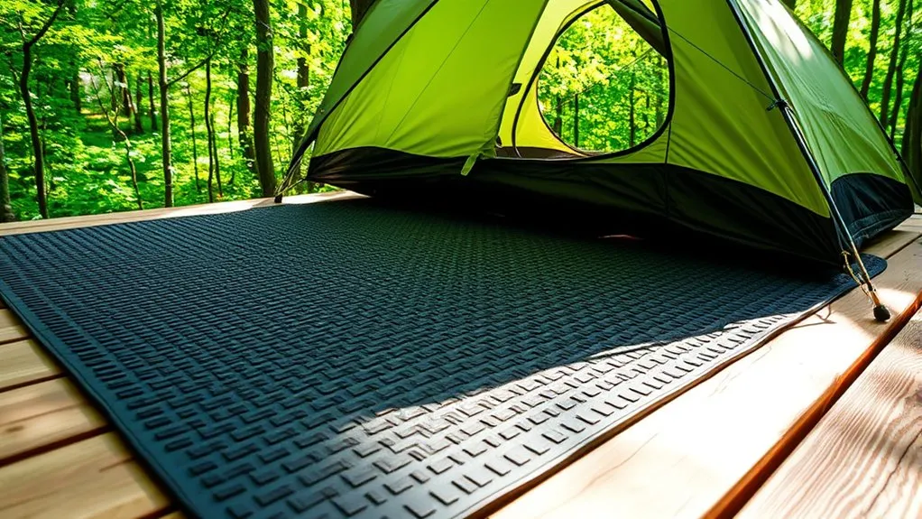 How to Stop a Tent Floor From Slipping on a Platform Non-adhesive grip material placed beneath a tent footprint