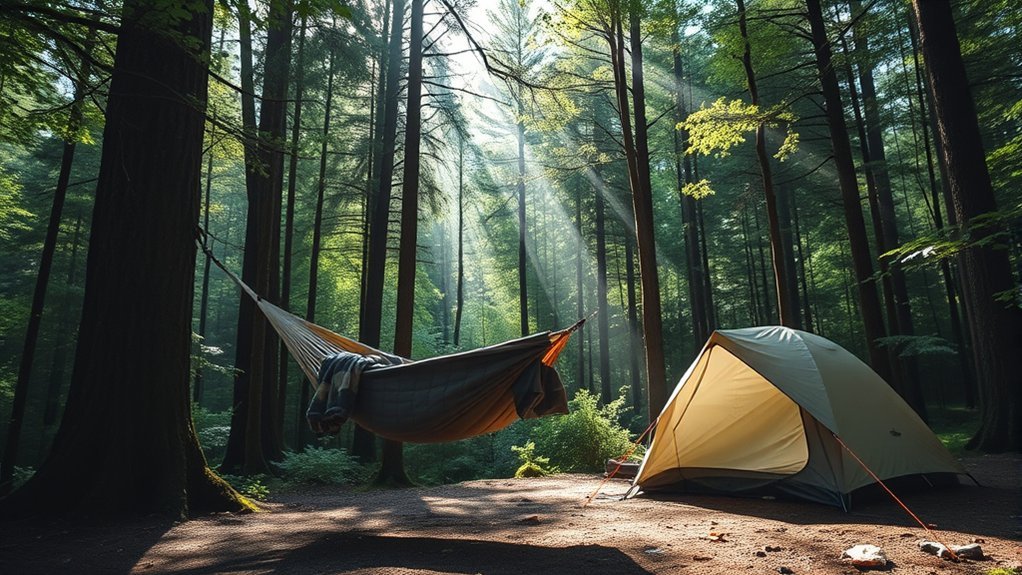 hammocks offer cozy elevation