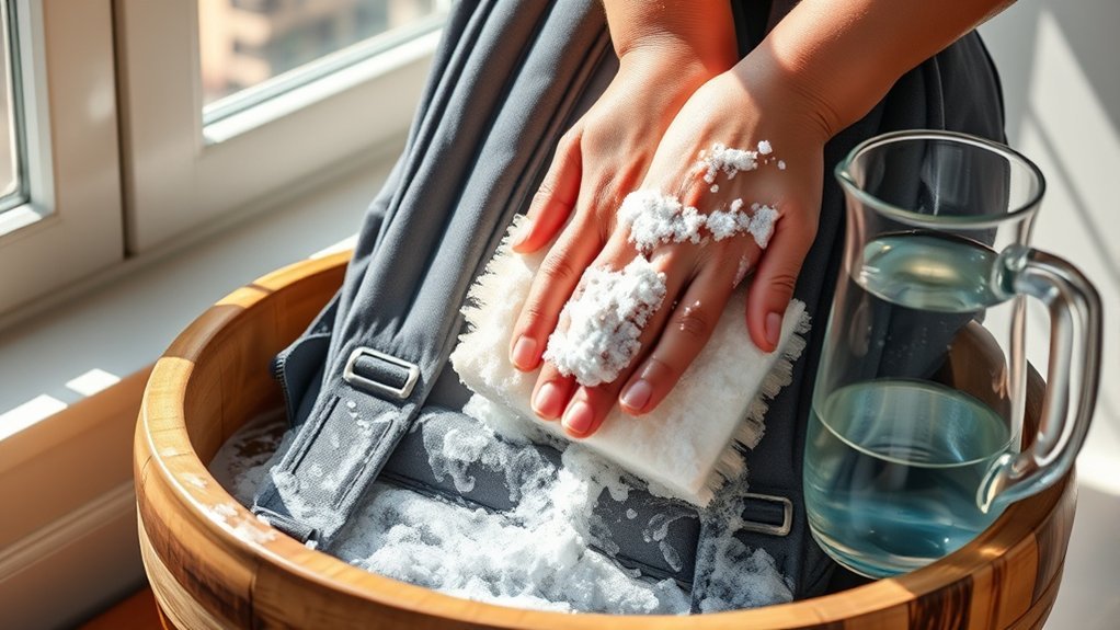 hand washing your backpack