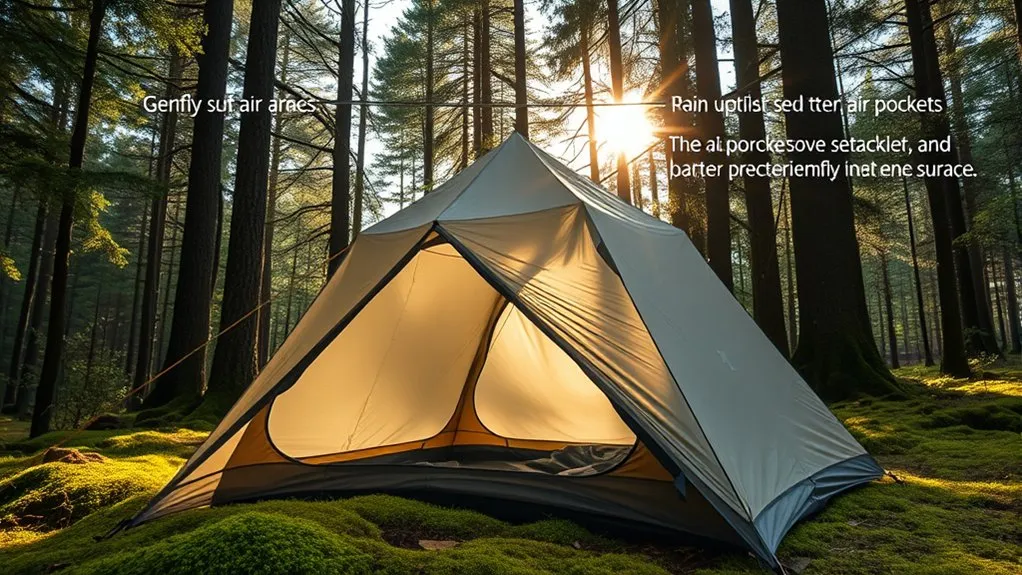 ventilation space between a rainfly and inner camping tent