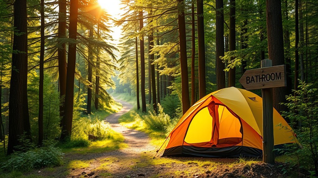 How Far Should a Tent Be From Bathrooms and Trails? keep distance from bathrooms