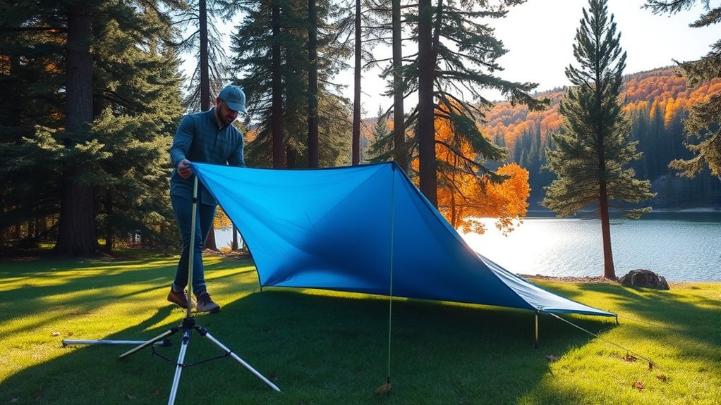 lay tarp shiny side up