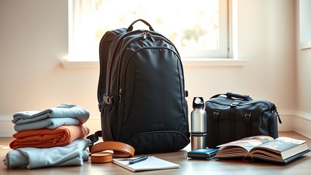 Lightweight summer travel backpack with organized compartments