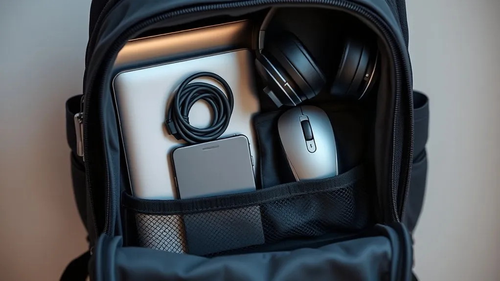How to Pack Tech Gear in a Backpack: Easy Steps & Pro Tips Compact GaN charger, charging cables, earbuds, and portable storage for travel