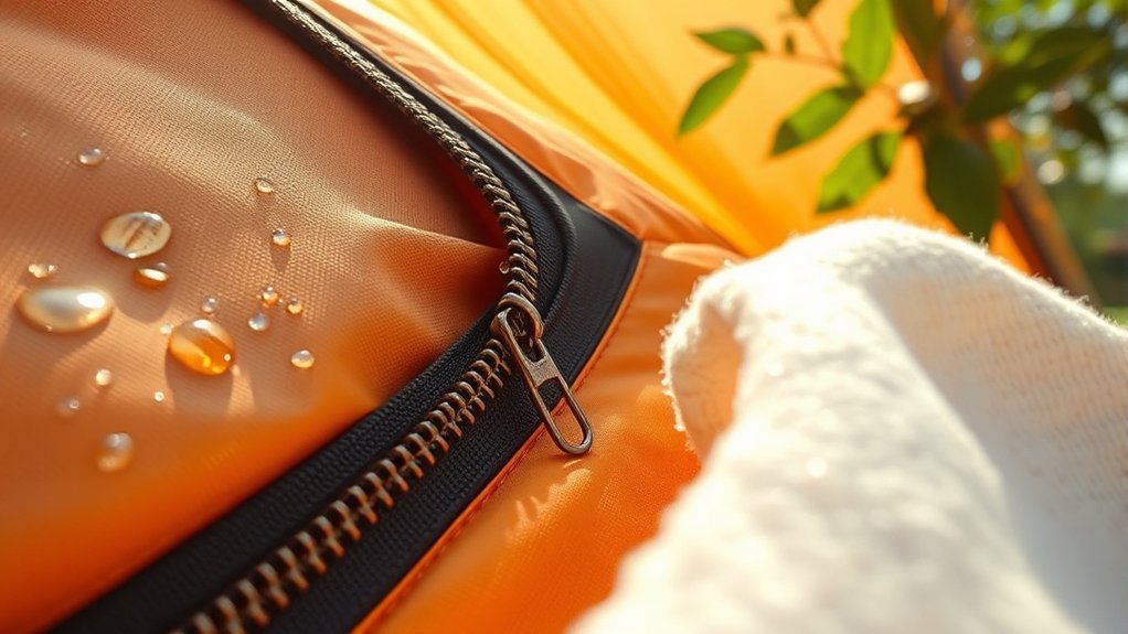 maintain dry tent zippers