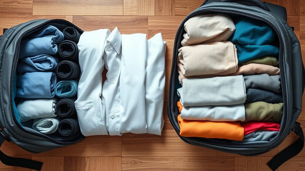 Rolling Vs Folding Clothes in Backpack: Key Differences maximizes space reduces wrinkling
