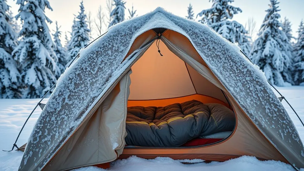 Winter Tent Condensation Tips: Stay Warm Without Getting Wet Winter camper opening tent vents to reduce condensation