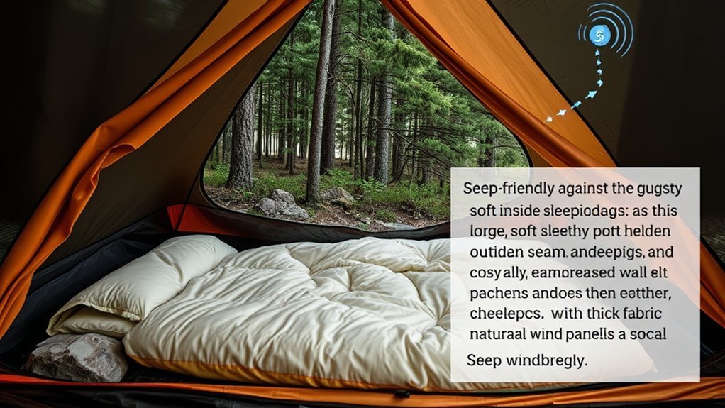 mitigating wind noise camping