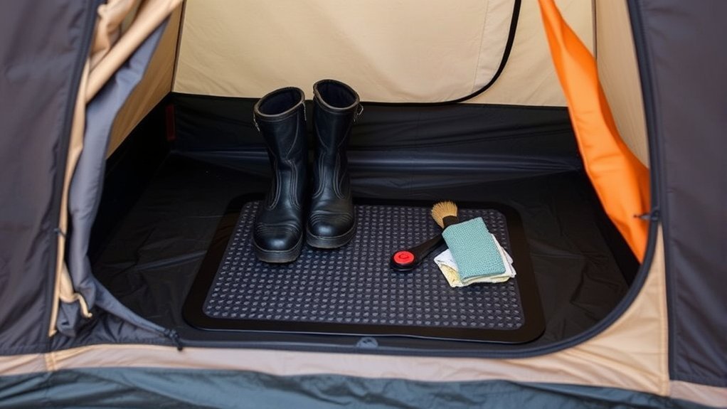 Where to Put Boots in a Tent (Without Getting Everything Dirty) organized boot storage solution