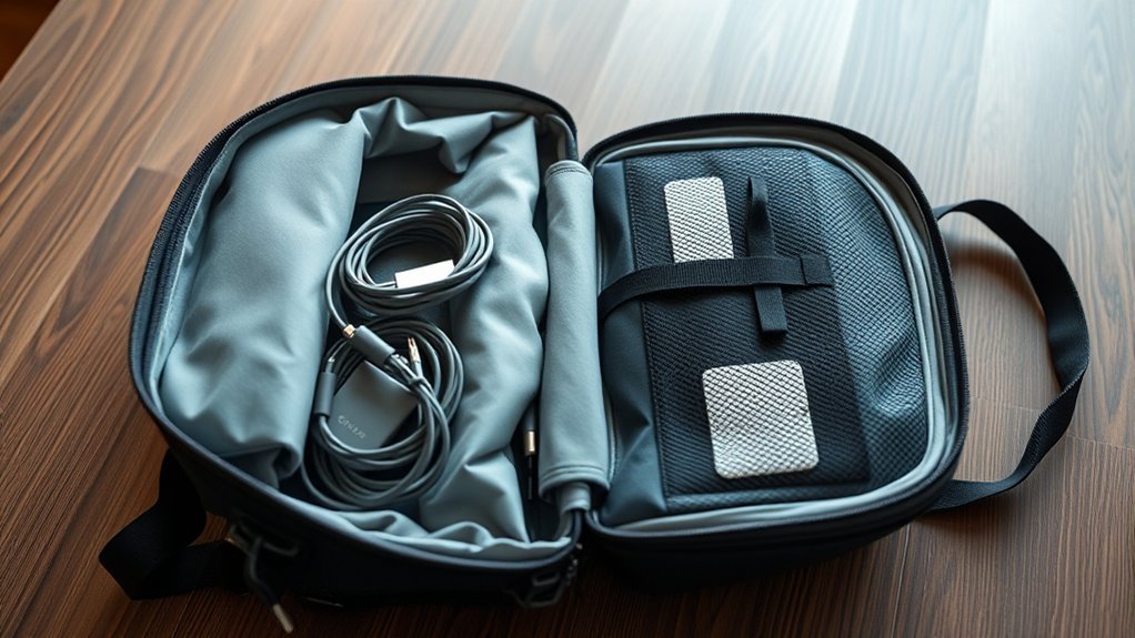 organized chargers and cables