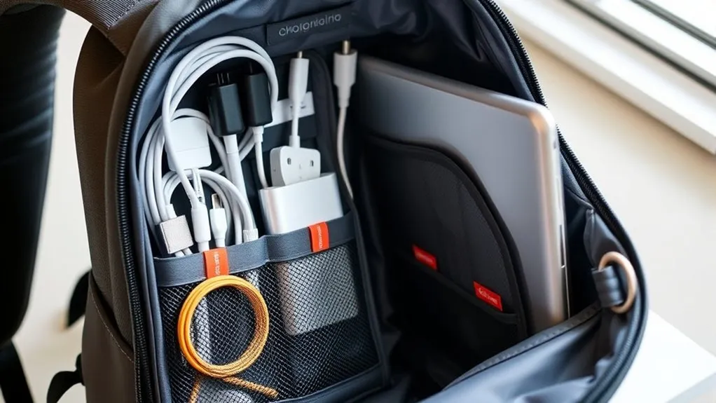 Best Way to Carry Chargers in a Backpack (2026) – Top Picks & What to Charging cables, power adapters, and a power bank organized inside a travel tech pouch