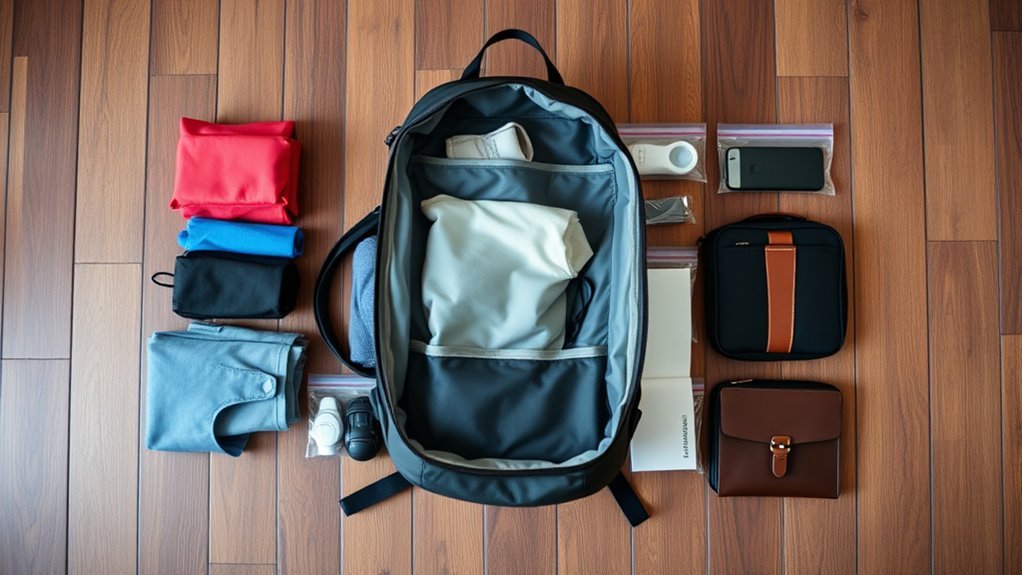 How to Organize a Travel Backpack: Easy Steps & Pro Tips organized travel backpack contents grouped into packing categories