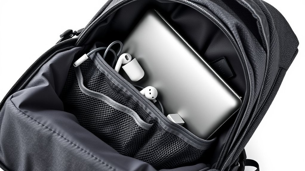 organized travel with tech pouch