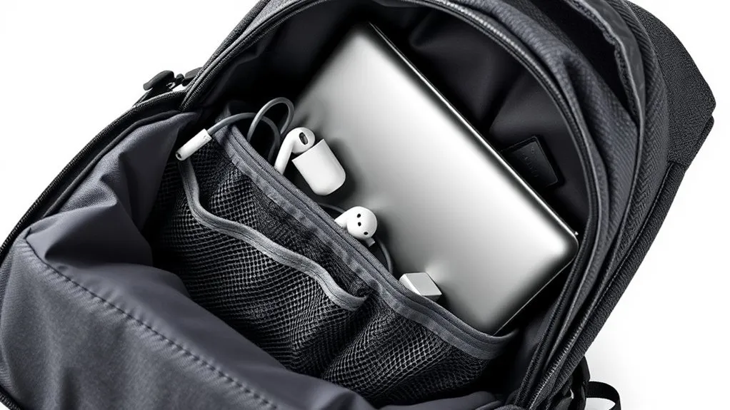 How to Pack Tech Gear in a Backpack: Easy Steps & Pro Tips Travel cables and chargers organized inside a divided tech pouch