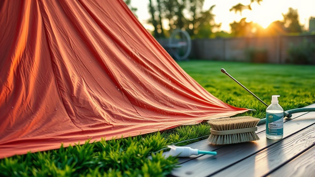 prepare tent for cleaning