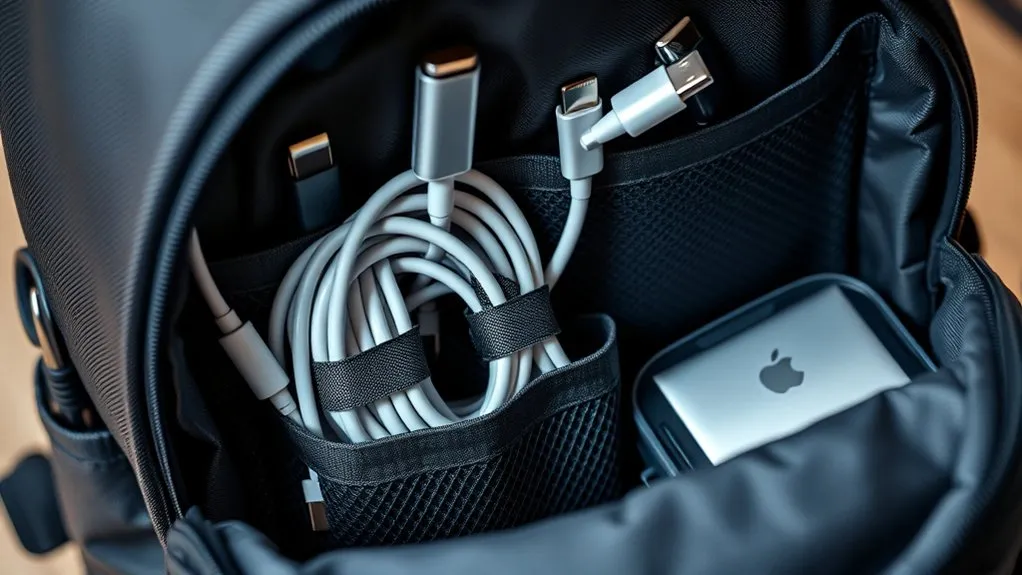 Best Way to Carry Chargers in a Backpack (2026) – Top Picks & What to Charging cables protected with reusable ties to prevent bending, tangling, and connector damage
