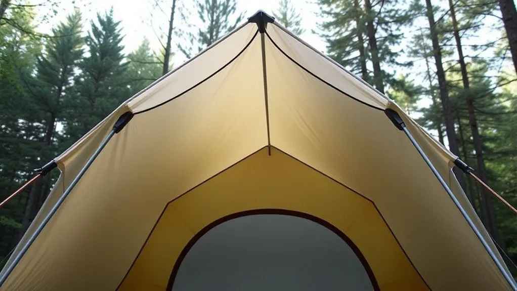 manufacturer-matched tent poles supporting a properly pitched rainfly