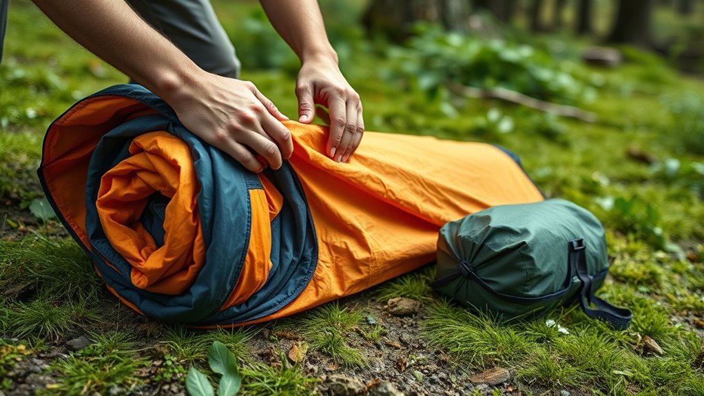 proper tent rolling technique layout
