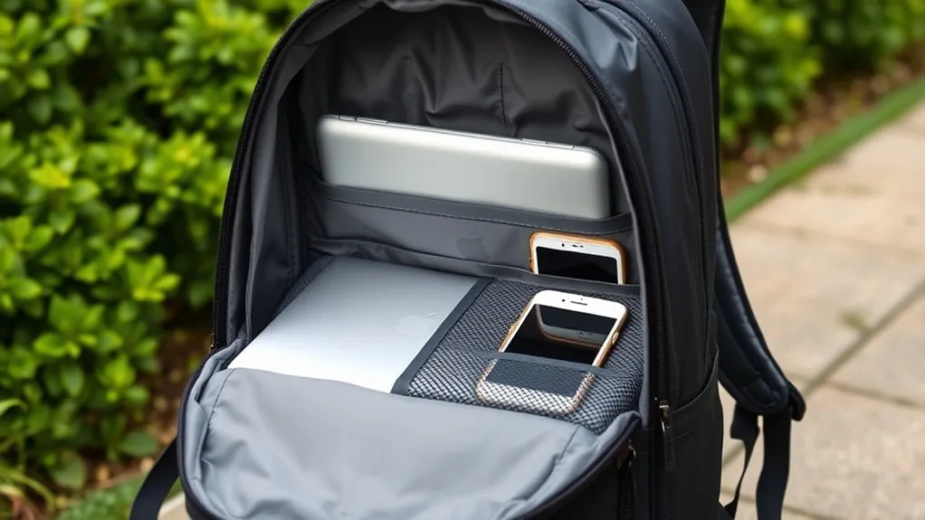 backpack with padded compartments for a laptop and electronic accessories