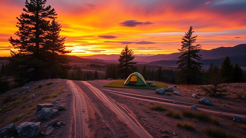 Previously disturbed BLM campsite selected away from water and hazards