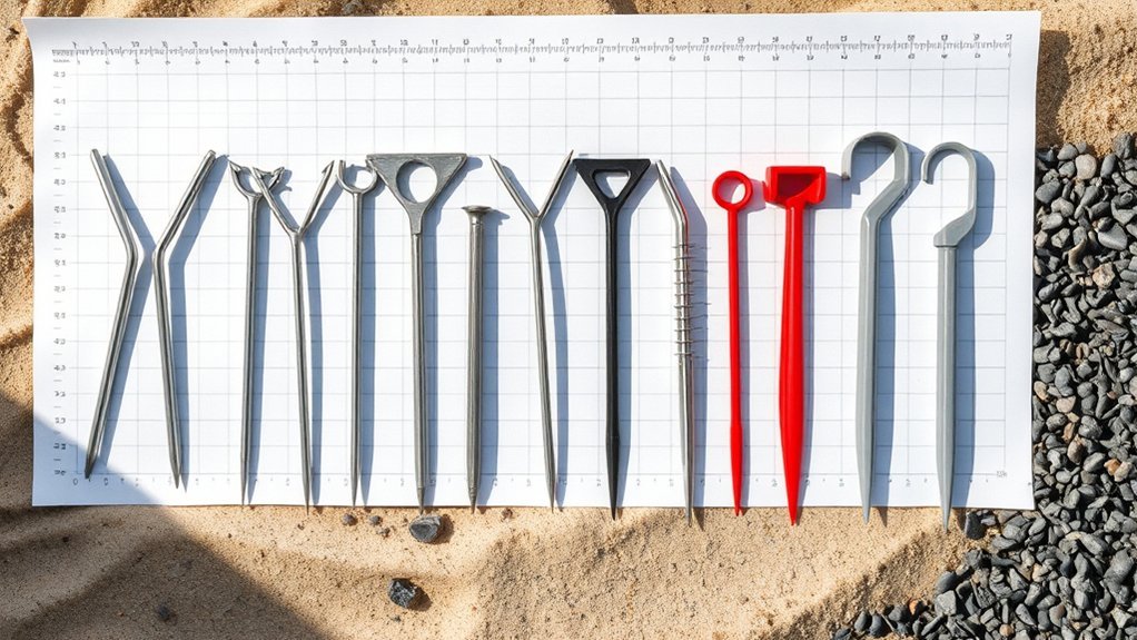 Tent stakes being compared for holding power and durability in different soils