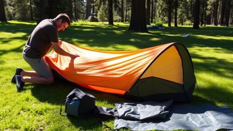 roll tent tightly and neatly