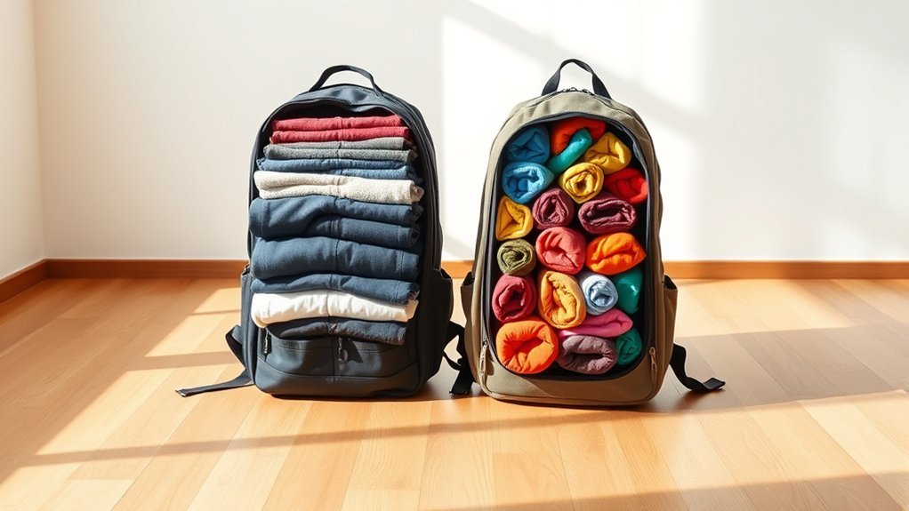 Rolling Vs Folding Clothes in Backpack: Key Differences rolling vs folding efficiency