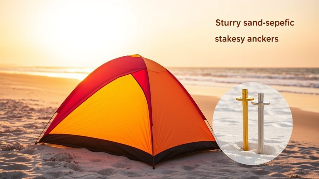secure tent stakes for sand