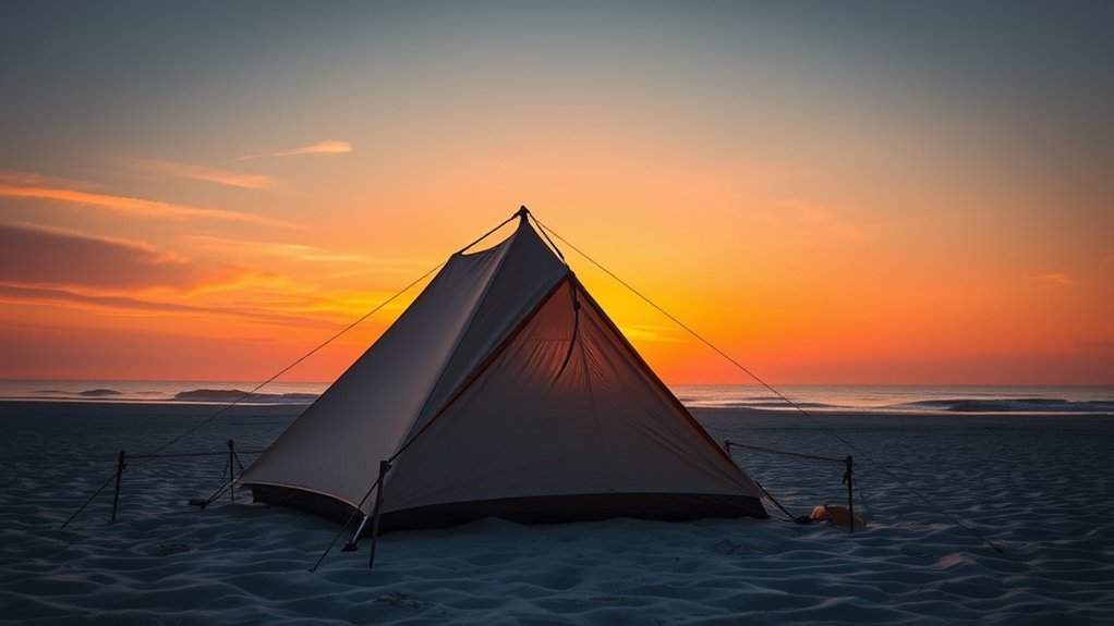 secure tent with guylines