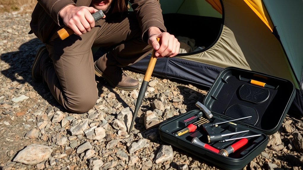 securely anchor tent setup