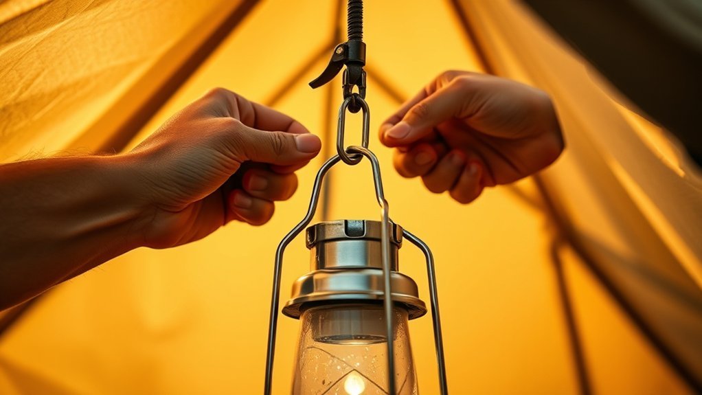 securely attach lantern hook