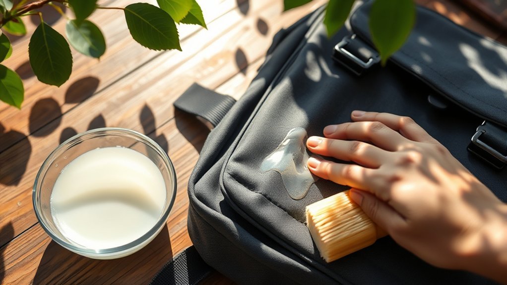 Can You Machine Wash a Backpack: Quick Guide & Helpful Tips Spot cleaning stains on backpack fabric with a soft brush