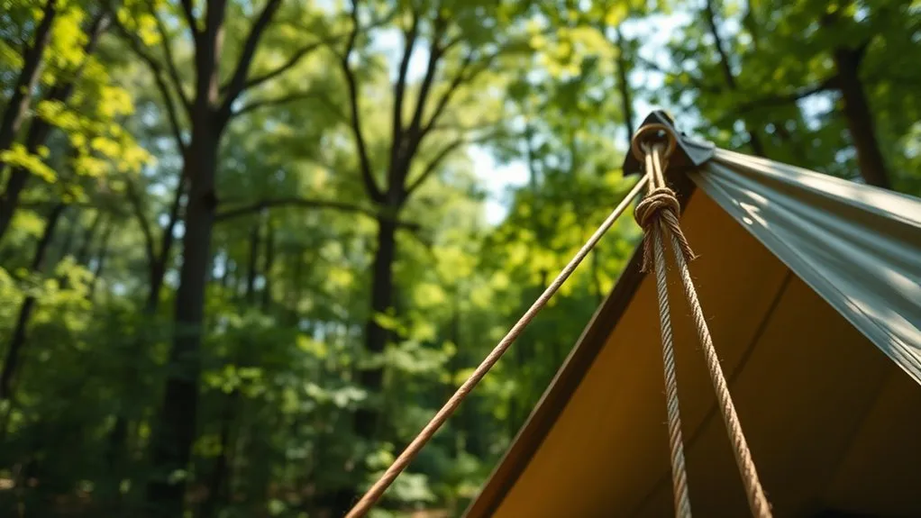 Adjustable taut-line hitch used on a tent guyline